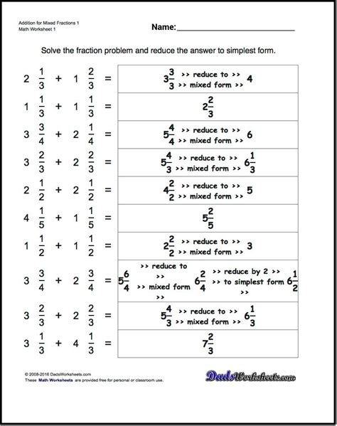 Complex Fractions Worksheets With Answers   Fraction Worksheets Add And Substract - Complex Fractions Worksheets With Answers
