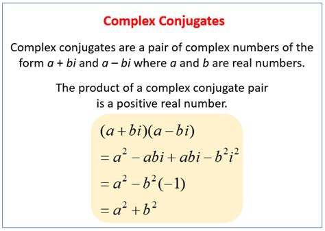 Complex Numbers And Conjugates