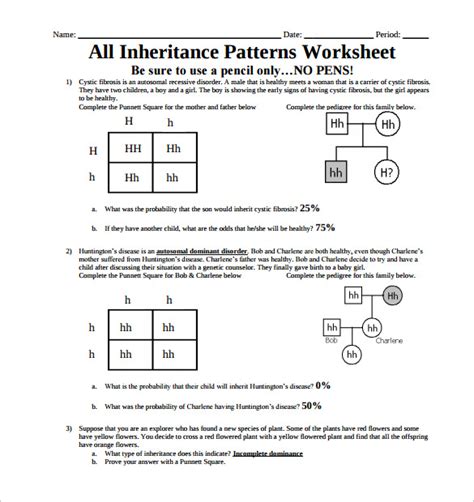 Complex Patterns Of Inheritance Worksheets Kiddy Math Complex Inheritance Worksheet Answers - Complex Inheritance Worksheet Answers