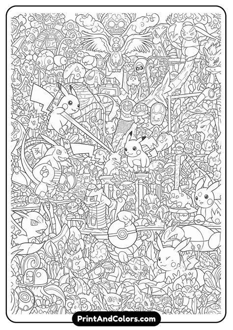Complex Pokemon Coloring Pages For Adults