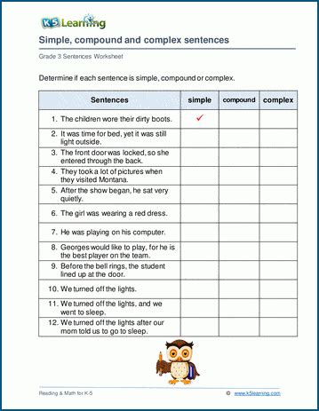 Complex Sentences Worksheet K5 Learning Simple And Complex Sentences Worksheet - Simple And Complex Sentences Worksheet