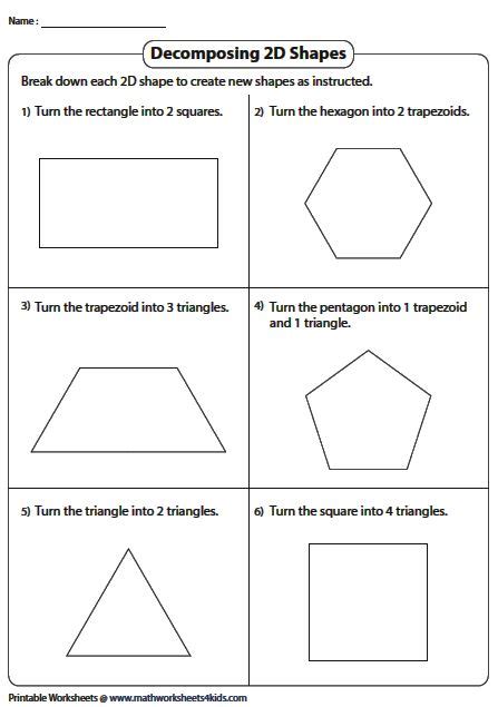 Composing And Decomposing 2d Shapes Worksheets Math Worksheets 2d Shapes Second Grade Worksheet - 2d Shapes Second Grade Worksheet