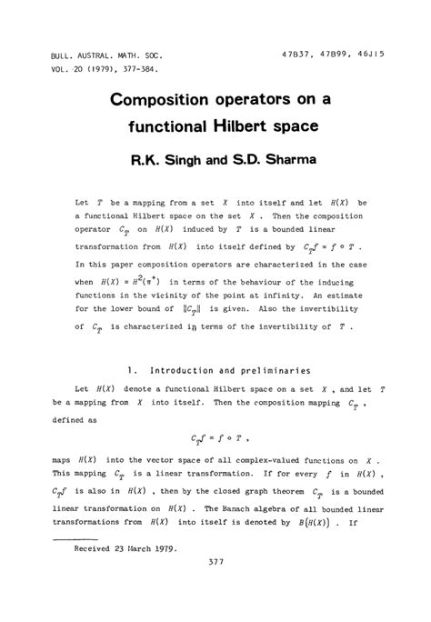 Composition Hilbert Space Functions