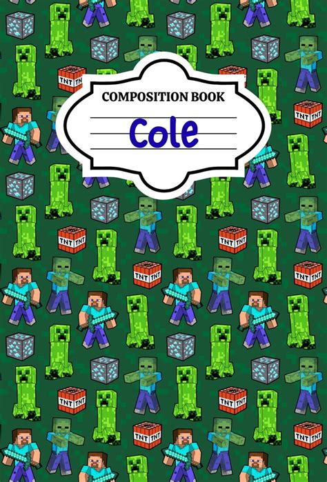 Composition Notebook Minecraft Steve School Wide