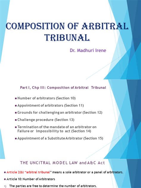 Composition Of Arbitral Tribunal