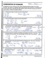 Composition Of Hydrates Worksheet Answers Composition Of Hydrates Worksheet Answers - Composition Of Hydrates Worksheet Answers