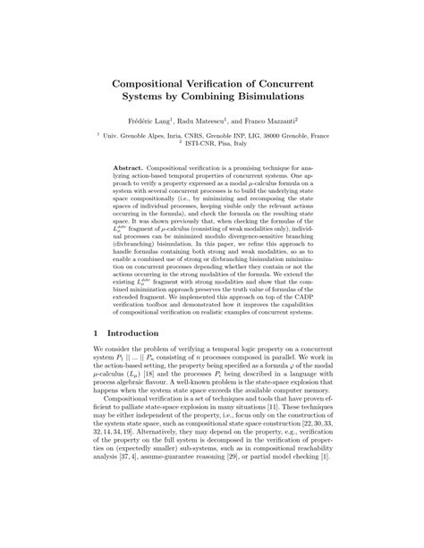 Compositional Verification Of Concurrent And Realtime Systems 1st Edition Reprint