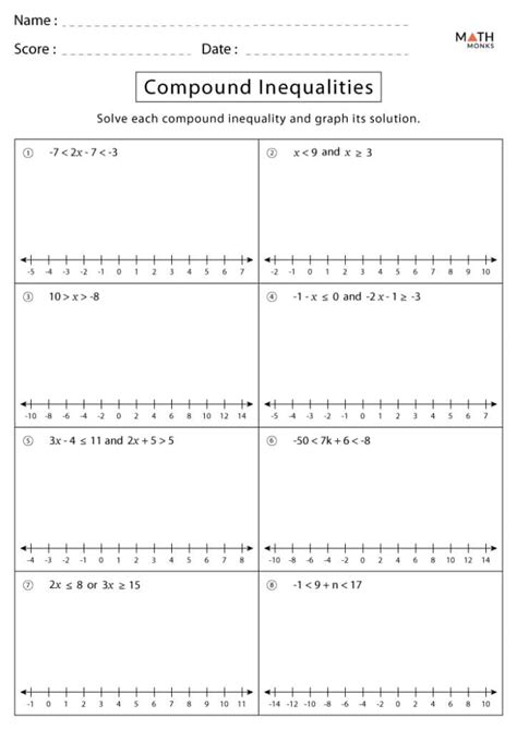 Compound Inequalities Worksheet