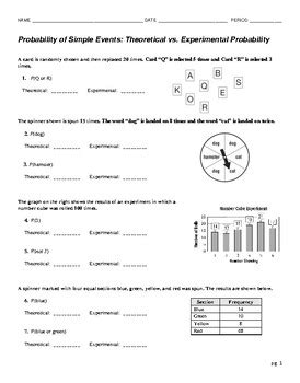 Compound Probability Worksheets Easy Teacher Worksheets Simple Probability Worksheet Answers - Simple Probability Worksheet Answers