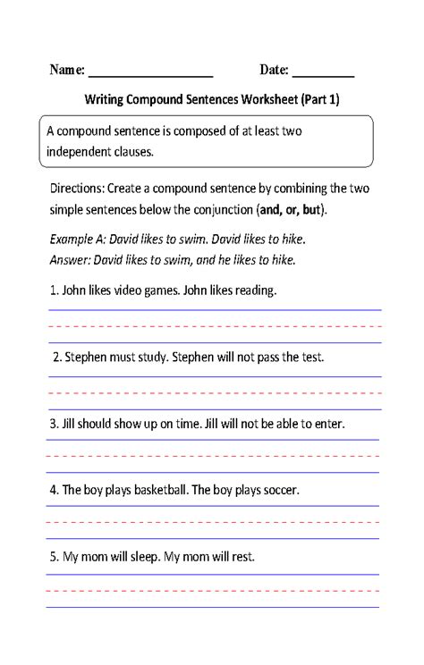 Compound Sentences Language Fourth 4th Grade Language Arts Compound Sentences Worksheet Fourth Grade - Compound Sentences Worksheet Fourth Grade