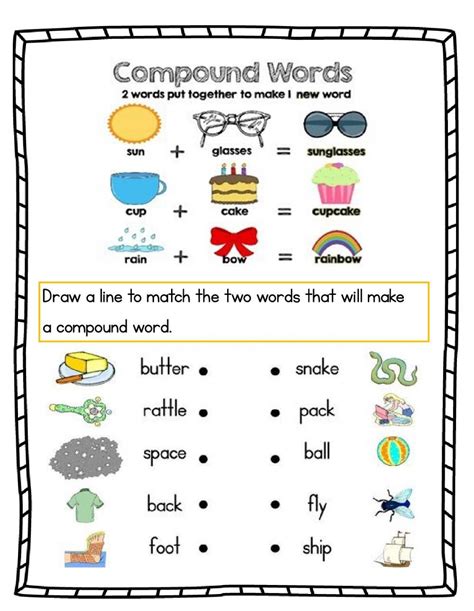 Compound Word Activity For First Grade   Make Compound Words Printable Worksheets For Grade 1 - Compound Word Activity For First Grade