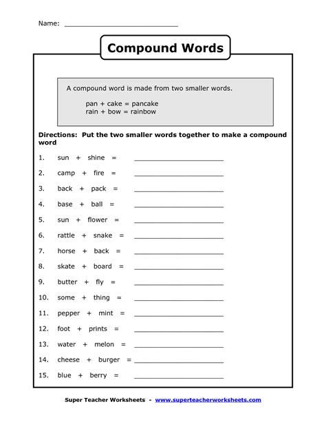 Compound Words Activities For 2nd Grade   Free Compound Words Activities For Kids - Compound Words Activities For 2nd Grade