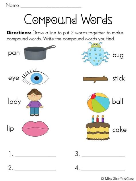 Compound Words Activities For Kindergarten 1st Grade And Compound Words For 1st Grade - Compound Words For 1st Grade