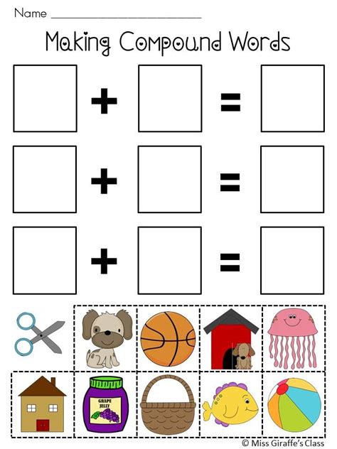 Compound Words Cut And Paste Printables Ignite Learning Compound Word Activities 1st Grade - Compound Word Activities 1st Grade