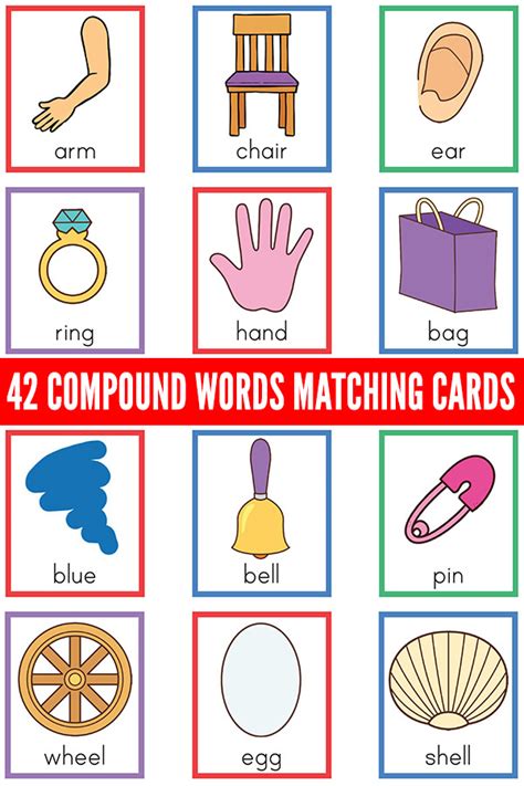 Compound Words Game Memory Matching With A Vocabulary Match The Compound Words - Match The Compound Words