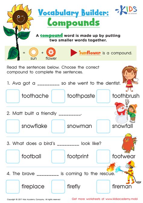 Compound Words Worksheets Compound Words With One In Them - Compound Words With One In Them