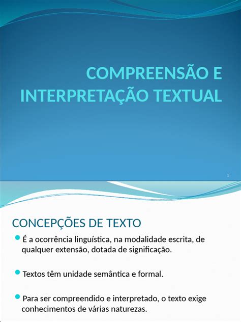 Compreensão E Interpretação De Textos