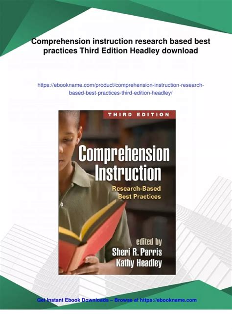 Comprehension Instruction Third Edition Research