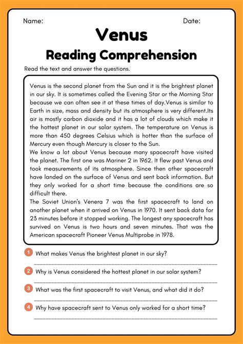 Comprehension Passage For Class 5