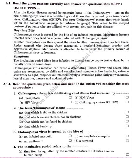 Comprehension Passage For Class 8