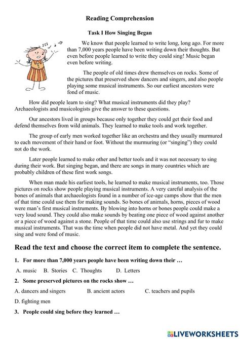 Comprehension Test Year 8 Practice