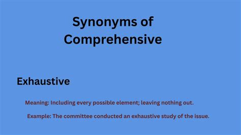 Comprehensive Synonym
