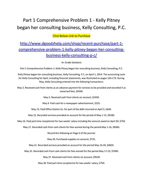 Read Online Comprehensive Problem 1 Kelly Consulting Answer 