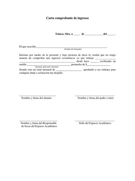 Comprobante De Ingresos Pdf