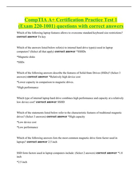 Comptia A Practice Test
