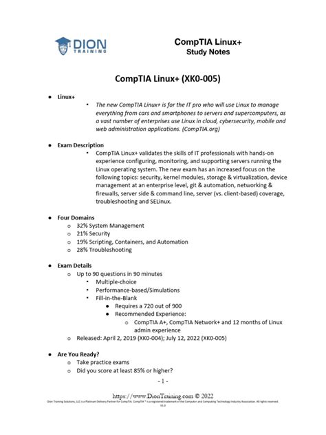 Comptia Linux Study Guide Webzee