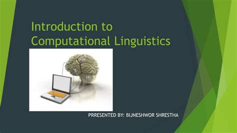 Computational Linguistics An Introduction