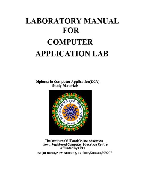 Computer Application Lab Manual For Polytechnic
