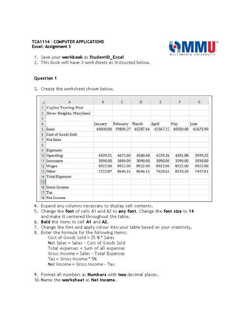 Computer Applications Excel Study Guide Answer Key