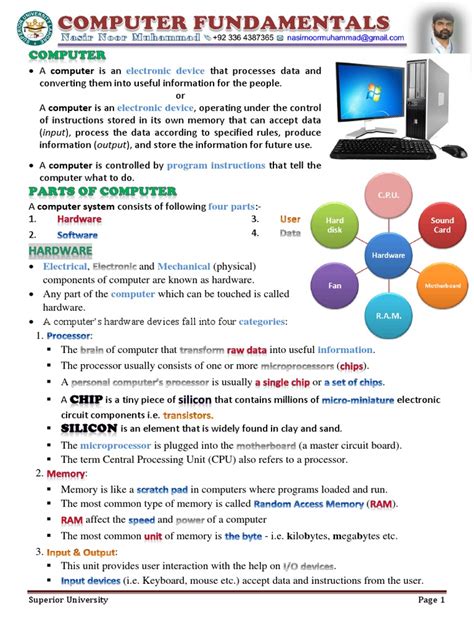 Computer Fundamentals Notes Pdf