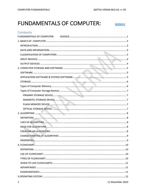 Computer Fundamentals Pdf