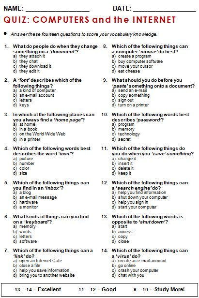 Computer Fundamentals Worksheets And Online Quizzes Computer Basic Worksheet Answers - Computer Basic Worksheet Answers