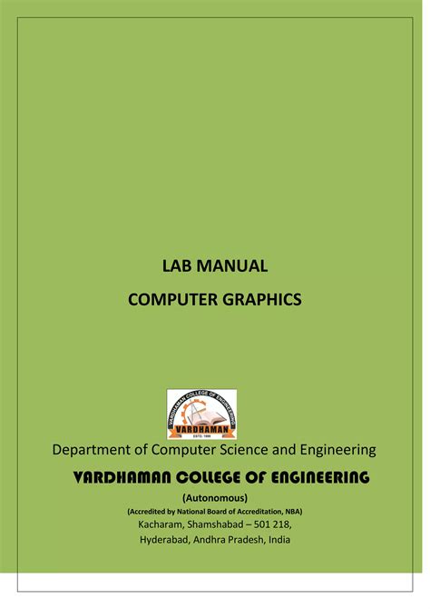 Computer Graphics Lab Manual Of Vtu