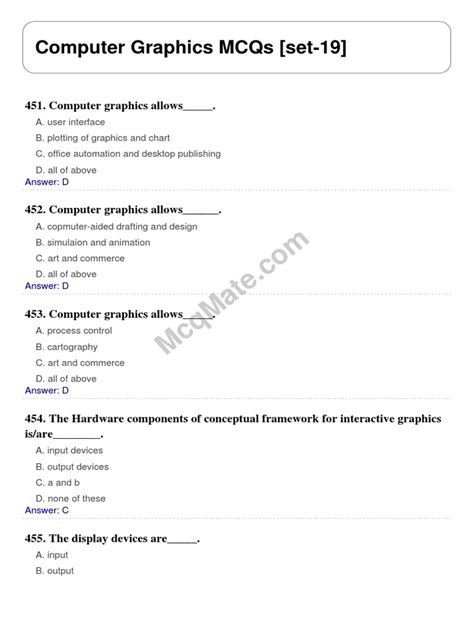 Computer Graphics Mcq