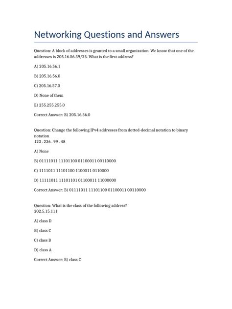 Computer Networking Objective Questions Answers