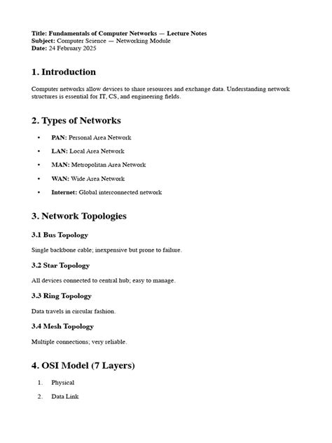 Computer Networks Lecture Notes Svecw