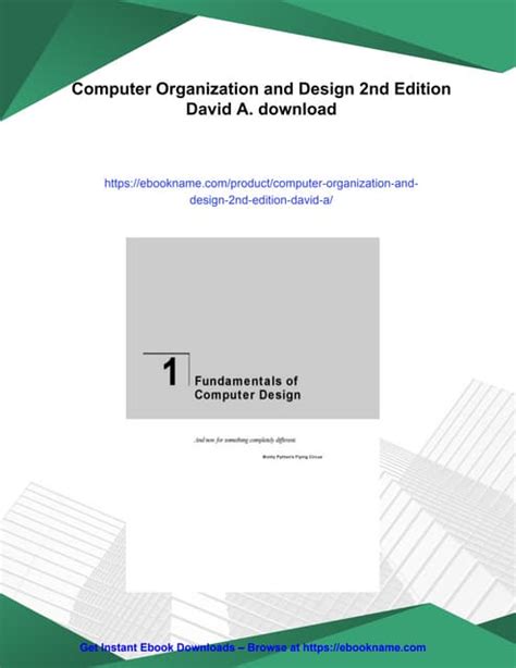 Computer Organization And Design 2nd Edition