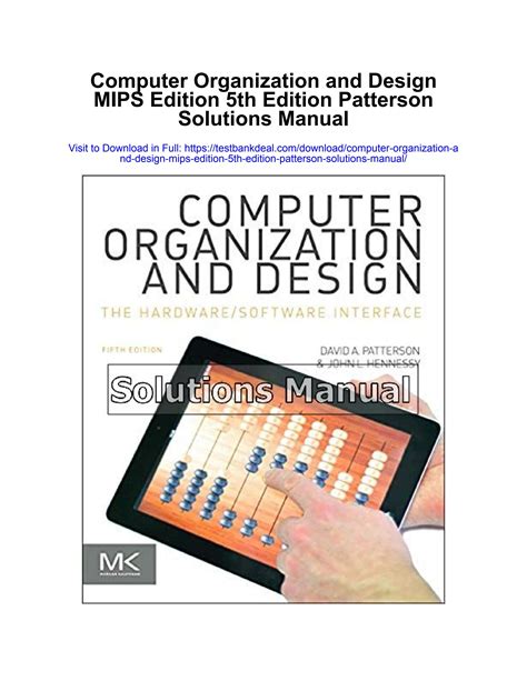 computer organization and design patterson solution manual