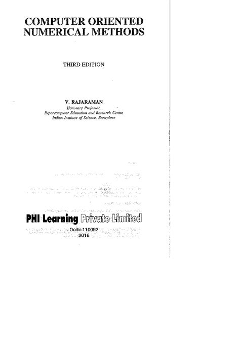 Computer Oriented Numerical Method Phi