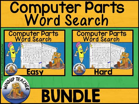 Computer Parts Word Search Bundle Easy Amp Hard Parts Of A Computer Word Search - Parts Of A Computer Word Search