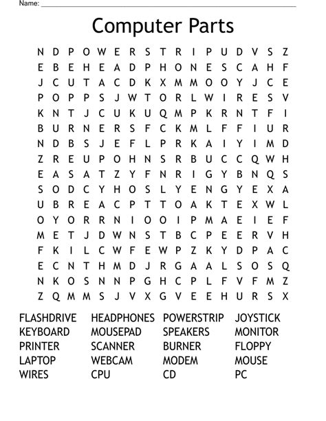Computer Parts Word Search Wordmint Word Search Printable Parts Of A Computer Word Search - Parts Of A Computer Word Search