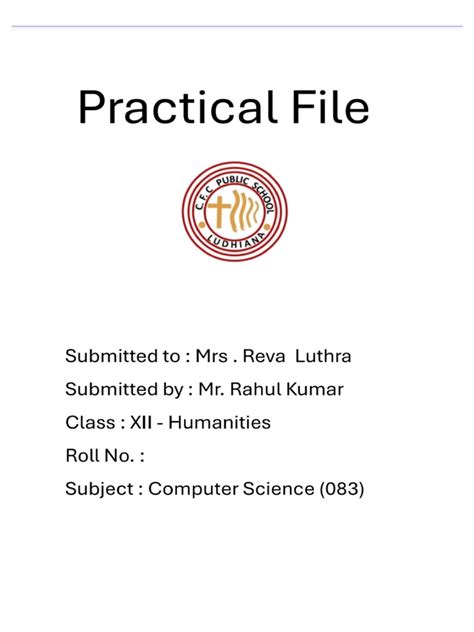 Computer Practical File