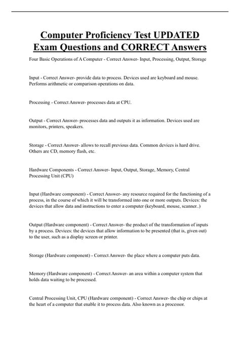 Computer Proficiency Exam Study Guide