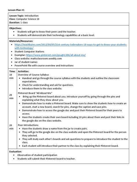 Computer Science Lesson Plan   A 21st Century Lesson Plan In Computer Science - Computer Science Lesson Plan