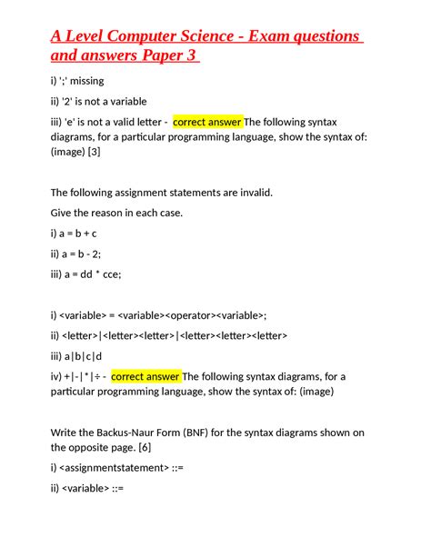 Computer Science Question And Answer Bank
