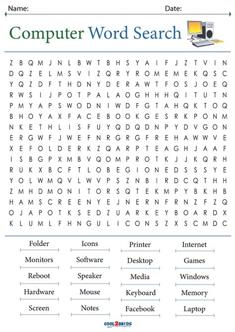 Computer Word Search Free Word Searches Computer Words Word Search - Computer Words Word Search